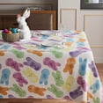 thumbnail image 2 of Easter Colorful Cute Bunny Watercolor Rabbits Tablecloth Rectangle Washable Table Covers for Spring Indoor Outdoor Dining Table Home Party Decorations 60x84 Inch, 2 of 5
