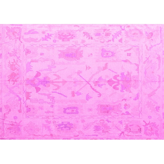 Ahgly Company Indoor Rectangle Oriental Pink Traditional Area Rugs, 4' x 6'