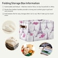 thumbnail image 6 of Coolnut Purple Eiffel Tower Large Square Storage Basket Bin with Handles 1PCS, Foldable Multi Functional Closet Storage Box Shelf Basket for Storing Toys, Books and Clothes Decor Gifts, 6 of 7