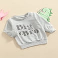 thumbnail image 3 of Infant Baby Boy Girl Fall Winter Clothes Letter Print Long Sleeve Pullover Sweatshirt Sweater Tops Big Bro 3-4 Years, 3 of 7