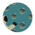 thumbnail image 2 of PIKWEEK  Astronaut Earth Pattern Fitted Round Table Cover with Elastic Protector Table Kitchen Dinner Waterproof Oil-Proof Tablecloth, 2 of 7