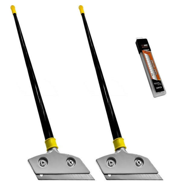 2 Pcs Factorduty 32 Extra Long Razor Blade Scraper Tool With 10 Blades Set Sticker Gum Paint Scraper For Wood Window Glass Wallpaper Remover Painting Stripping Tools Tile Adhesive Removal Walmart Com