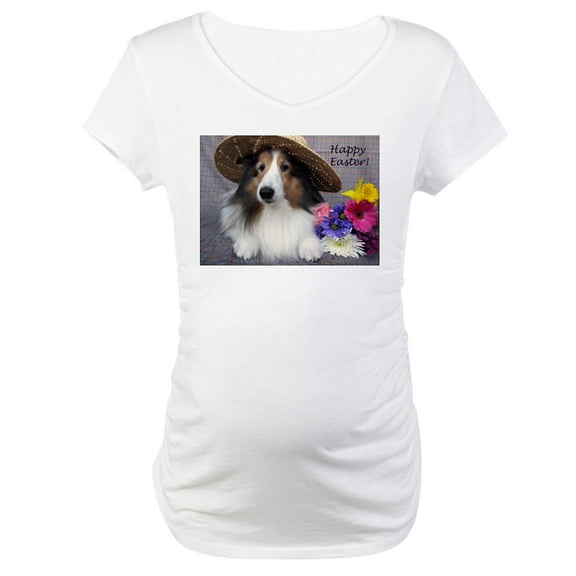 CafePress - Happy Easter Maternity T Shirt - Cotton Maternity T-shirt, Cute & Funny Pregnancy Tee