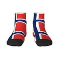 thumbnail image 7 of Women Men Athletic Socks Norway Flag Cushioned Quarter Ankle Socks, 7 of 7