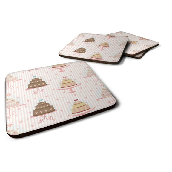 Decorated Cakes Foam Coaster Set of 4
