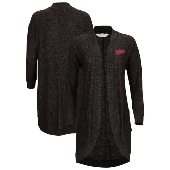 Women's Black Indiana Hoosiers Oversized Cuddle Tri-Blend Cardigan