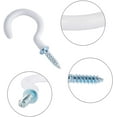 thumbnail image 2 of Cup Hook White Plastic Coated Ceiling Screw Hooks Assortment Kit Multi-Purpose Hooks for Hanging Cup Jewelry Key Ring Ornament with Storage Box 6 Sizes 70 Pieces, 2 of 5