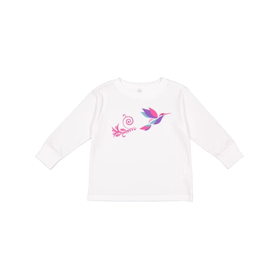 Inktastic hummingbird flying swirl Girls Long Sleeve Toddler T-Shirt