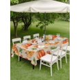thumbnail image 3 of Outdoor Tablecloth with Umbrella Hole and Zipper, Orange Pumpkins Fall Rectangle Table Cloth 54x80 Inch Waterproof Tablecloth, Thanksgiving Leaves Country Retro Beige Picnic Table Cover for Patio, 3 of 7