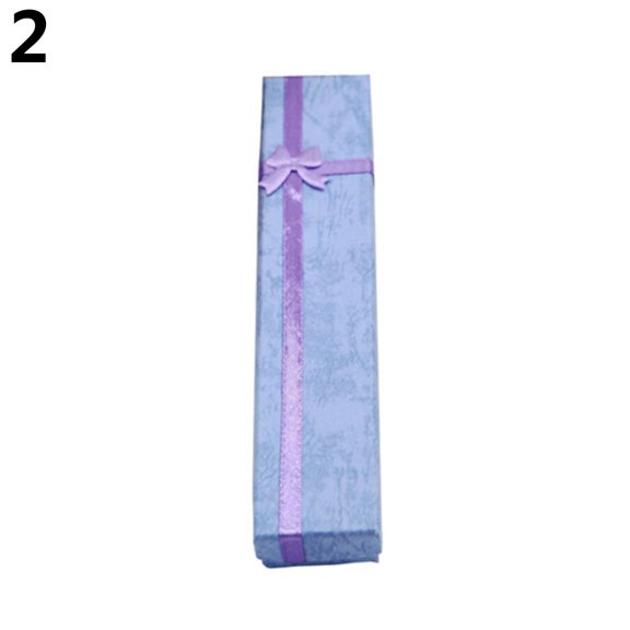 dianhelloya 1 Pc Elegant Bowknot Long Necklace Bracelet Display Storage Case Jewelry Gift Box Pink