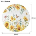 thumbnail image 6 of White Butterfly Bee Sunflower Pattern Round Tablecloth 60"x60",Wrinkle Wipeable Table Cloth for Kitchen Dining Room Picnic Patio Party, 6 of 6