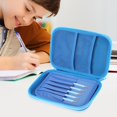 thumbnail image 4 of Juego de dibujos animados Estudiantes Estuche para lápices Niñas Niños Estuche para lápices de gran capacidad (Azul Likrtyny Oficina Multiescena Multifunción, 4 of 9