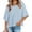 Blue, variant on Summer Oversize Women Solid Color Half Sleeve Loose Shirt Tee Casual Tops