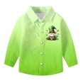thumbnail image 4 of RXMEKW Chemise à Manches Longues Imprimée pour la Saint-Patrick pour Garçons avec Col Rabattu, 95 % Coton 5 % Spandex, Vert, 4 of 7