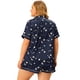 thumbnail image 5 of Conjunto de pijamas de talgrande pamujer, rode dormir de mancorcon estrellas de un solo pecho Azul oscuro 3XL, 5 of 6