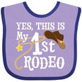 thumbnail image 3 of Inktastic Yes, This is My 1st Rodeo Cowboy Hat and Lasso Boys or Girls Baby Bib, 3 of 4