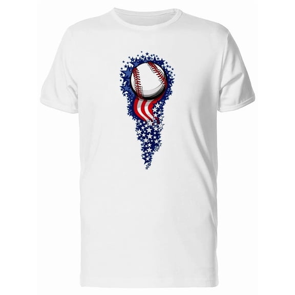 Stars Sparkle Patriotic Baseball T-Shirt Men -Image by Shutterstock, Male Small
