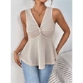 thumbnail image 2 of Women'S V Neck Twist Front Summer Going Out Crop Tops  S, 2 of 8
