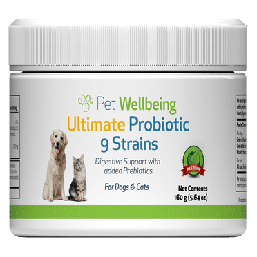 Pet Wellbeing Ultimate Probiotic 9 Strains with Prebiotics for Cats Intestinal Flora - 5.64oz (160g)