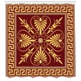 thumbnail image 3 of Ambesonne Greek Shower Curtain, Old Fashioned Frame Design, 69"Wx75"L, Yellow and Ruby, 3 of 3