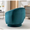 thumbnail image 3 of Silla de barril giratorio de terciopelo de 366 grados, sillón moderno de acento plisado con base resistente y cojín acolchado grueso, 3 of 5