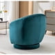 thumbnail image 3 of Silla de barril giratorio de terciopelo de 366 grados, sillón moderno de acento plisado con base resistente y cojín acolchado grueso, 3 of 5