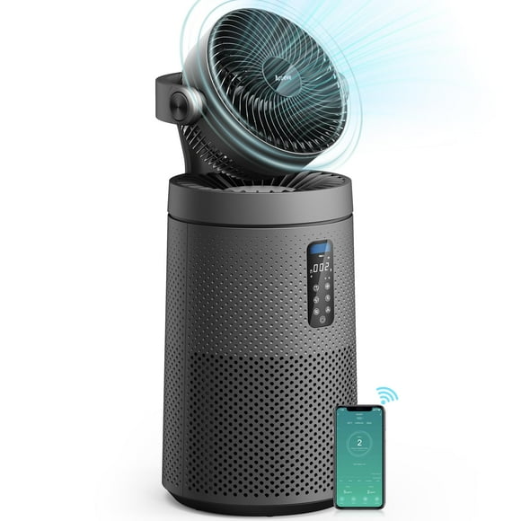 Ventilador purificador de aire AROEVE MK08W para habitación grande de 1980 m² con WiFi