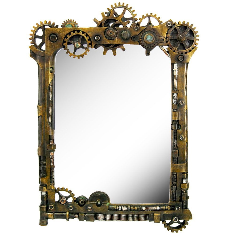 Steampunk Gearwork Time Travel Wall Sculptural Mirror 22 ...