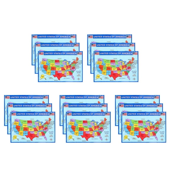 Masteelf 15 pcs United States Map for Map for Kids of USA Wall Maps USA Map Poster Map of the United States Kids Map