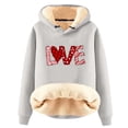 thumbnail image 1 of Vacances d'Économie! Aqestyerly Femmes Col Rond Valentine'S Day Funy Imprimé en Vrac à Manches Tops Mode Sweat à Capuche, 1 of 2