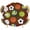 Brown, variant on Elastic Fitted Round Tablecloth, Brown Balls Waterproof Stretch Table Cover for 55"-60" Tables, Baseball Tennis Basketball Football Washable Outdoor Tablecloths for Patio, Picnic, Camping