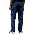 thumbnail image 5 of Men's American Style Flip-top Pocket Workwear Trousers, Side-drawstring Waist Tactical Cargo Pants for Hiking and Construction,Navy,L, 5 of 5