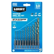 HART 10-Piece Hex Shank Titanium Drill Bit Set