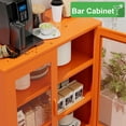 thumbnail image 5 of Elegant 40''H Metal Storage Cabinet with Mesh Doors,Steel Display Cabinet with Adjustable Shelves,Metal Office Storage Locker for Home Office,Orange, 5 of 7