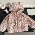 thumbnail image 2 of Tisuna Fleece Jacket For Girls Warm Zip Up Hooded Jackets Leopard Print Active Wear Coat For Child Age 2-8 Years Pink, 2 of 9