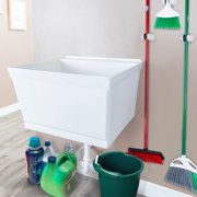 Tehila Wall Mounted Laundry Faucet Utility Sink with Drain Assembly Kit