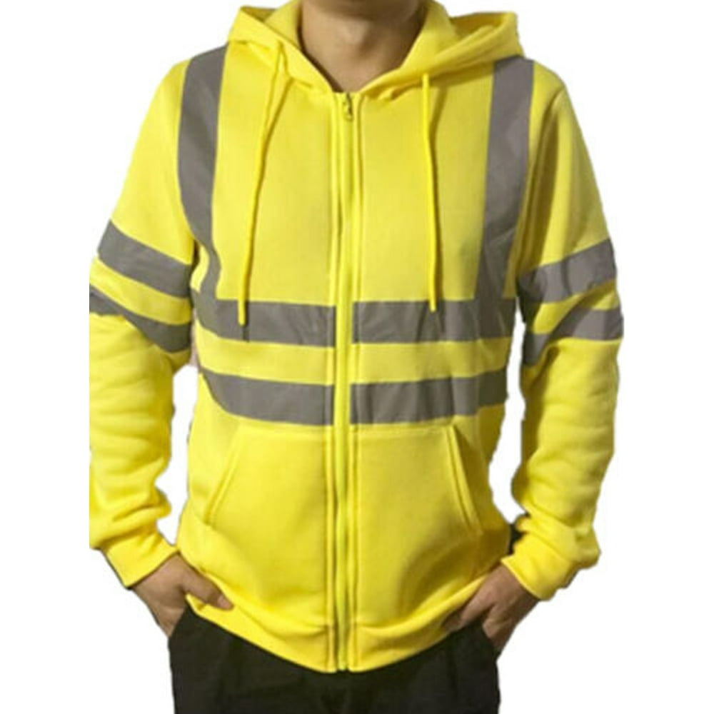 Madjtlqy HiVis Insulated Safety Bomber Reflective Tape Jacket Coat