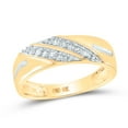 thumbnail image 2 of 10K Yellow Gold His Hers Round Diamond Square Matching Wedding Set 5/8 Cttw, Womens Size: 5-10, Mens Size: 7-13, 2 of 4