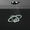 thumbnail image 6 of Ore International Eira Triple Hoop Modern Crystal Stainless Led Remote Control Dimmer Chandelier, 6 of 8