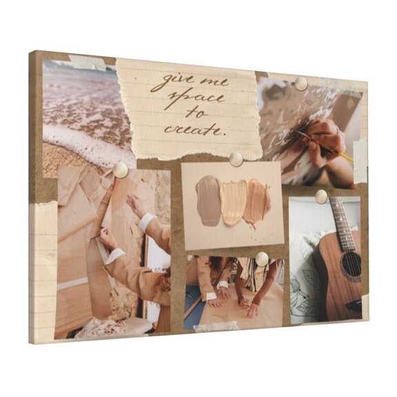Custom Canvas Prints Tan Brown Gold Aesthetic Creativity Quote Personalized Photo Image Collage DIY Framed Kit Wall Art Picture Room Decor 16x20 inch