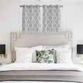 thumbnail image 3 of Grey Moroccan Kitchen Curtains Window Panels, Vintage Ethnic Abstract Geometric Stripes Insulated Window Treatment Curtain, Grommet Curtains for Bedroom/Living Room/Bathroom, 2 Piece 52"Wx45"L, 3 of 8