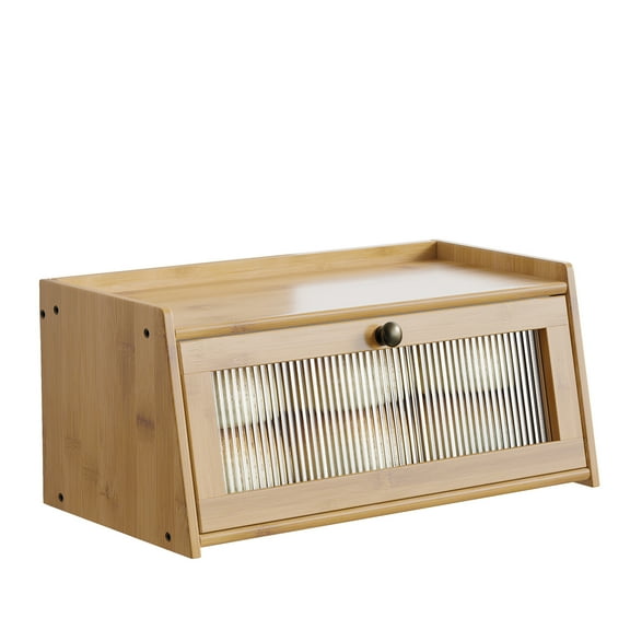 Wilk Wooden Bread Box for Kitchen Counter-Large Capacity Bread Storage Container Bread Holder