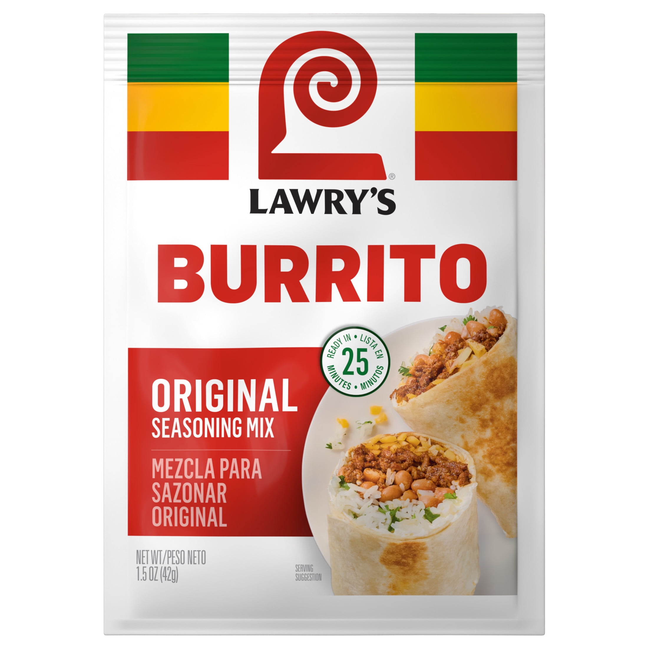 (4 pack) Lawry's Burrito Seasoning Mix, 1.5 oz Packet