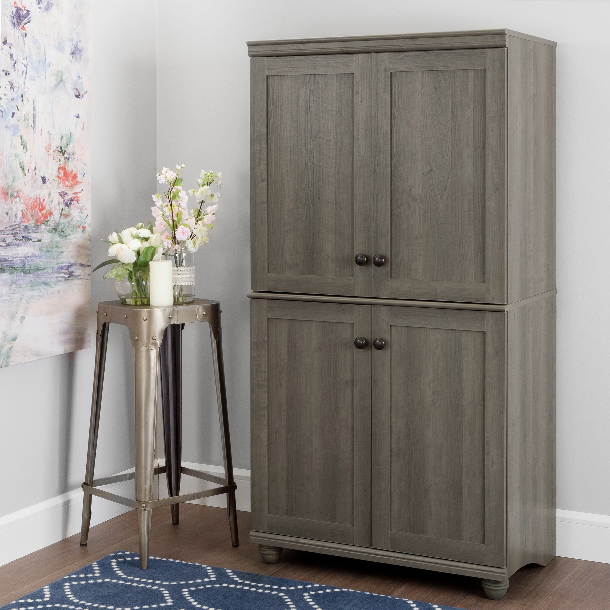 South Shore Hopedale 2 Door Storage Cabinet in Gray Maple 