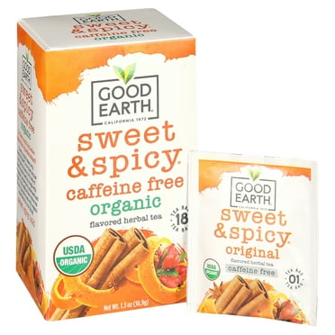 Good Earth Teas Organic Sweet and Spicy Caffeine Free Herbal 18 Tea Bags, 4 Count