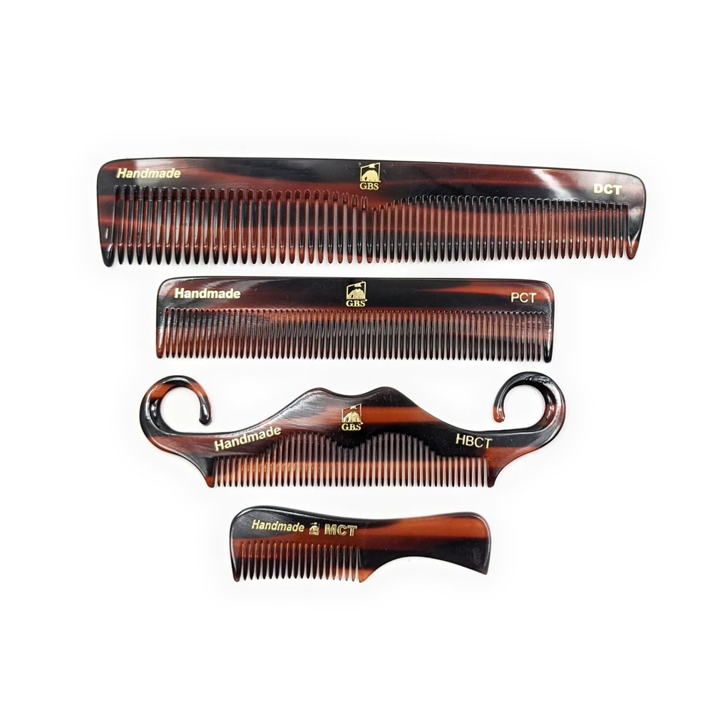 Men's Handmade Comb 4 Pack Styling Comb, Pocket Comb, Mustache comb