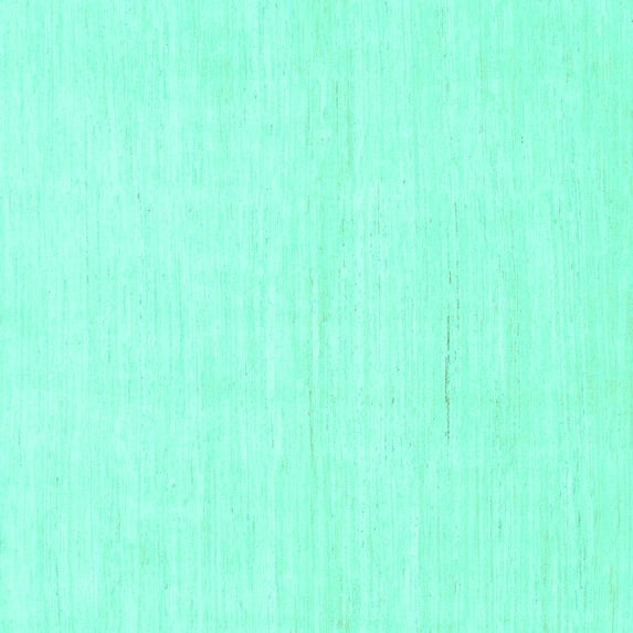 Ahgly Company Machine Washable Indoor Square Solid Turquoise Blue Modern Area Rugs, 3' Square