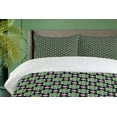 thumbnail image 4 of Ambesonne Floral Duvet Cover Sets, Doodle Colorful Tropical, 2-Queen, Teal Pink, 4 of 7