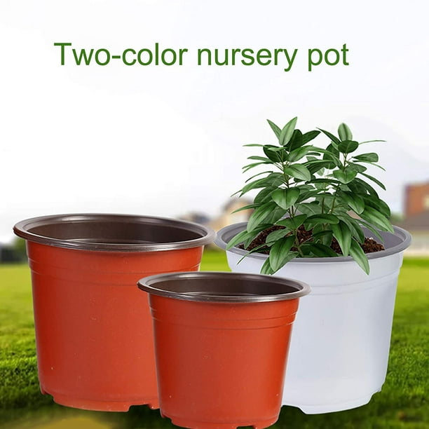 HHHC Lot de 6 pots de pépinière en plastique, pots de fleurs de 20,3 cm, pot  de départ pour graines de fleurs (épais), blanc, 2104HHHC  YF45-1-9471-1547217121 