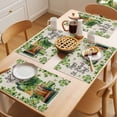 thumbnail image 5 of St. Patrick's Day Placemats Set of 12 Lucky Shamrocks Boots Green Leaves Retro Place Mats Indoor Wipeable Table Mats Washable Dining Table Placemats for Kitchen Holiday Party Home Decor 13x19 Inch, 5 of 9